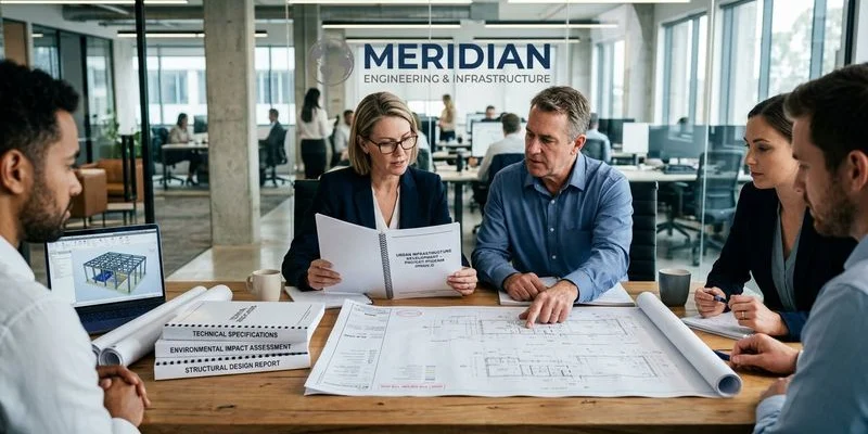 Inżynier nadzoru autorskiego na budowie drogi kontrolujący zgodność wykonania z dokumentacją projektową