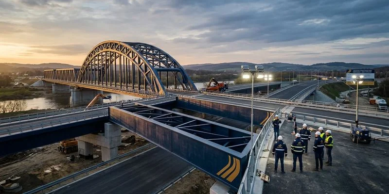 Mosty stalowe - blachownica, kratownica, łuk